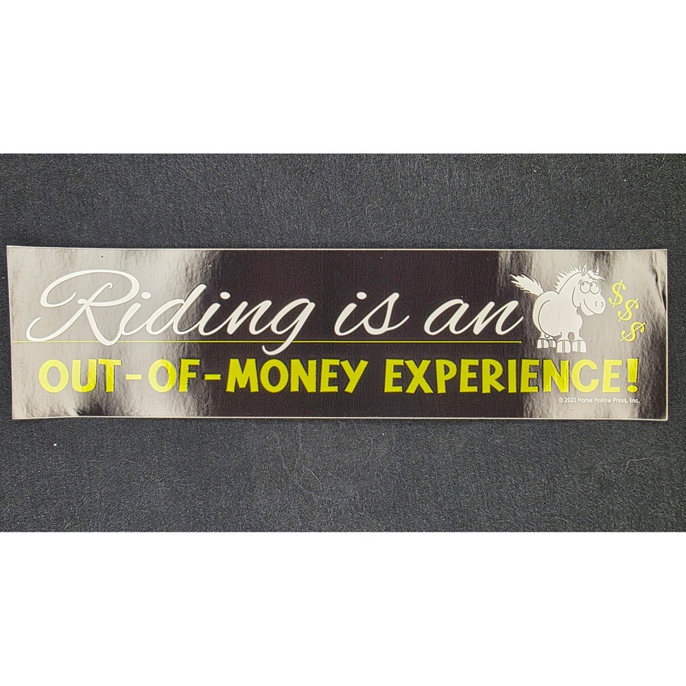 Riding is an Out of Money Experience Funny Horse Bumper Sticker